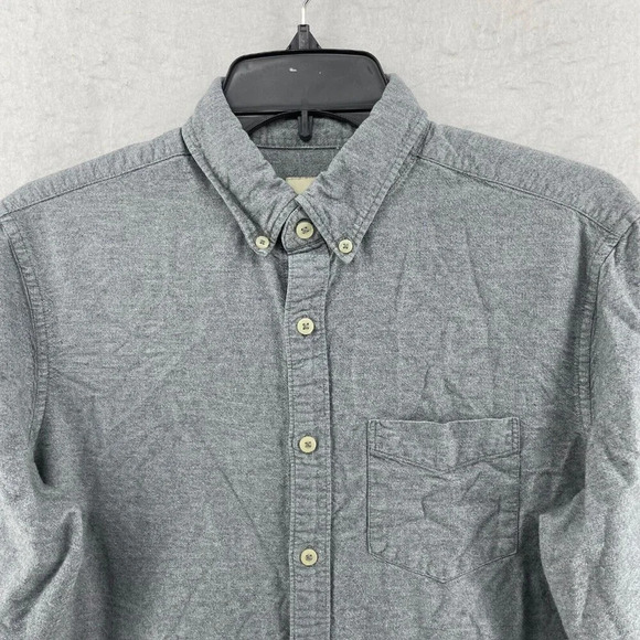 American Eagle Shirt Mens Sz S Gray Soft Flannel Button Down Classic Long Sleeve - Picture 6 of 10